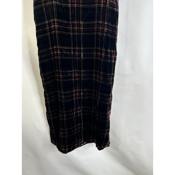 J. Crew Spaghetti Strap Midi Dress in Velvet Red Tartan Plaid - Picture 9 of 9